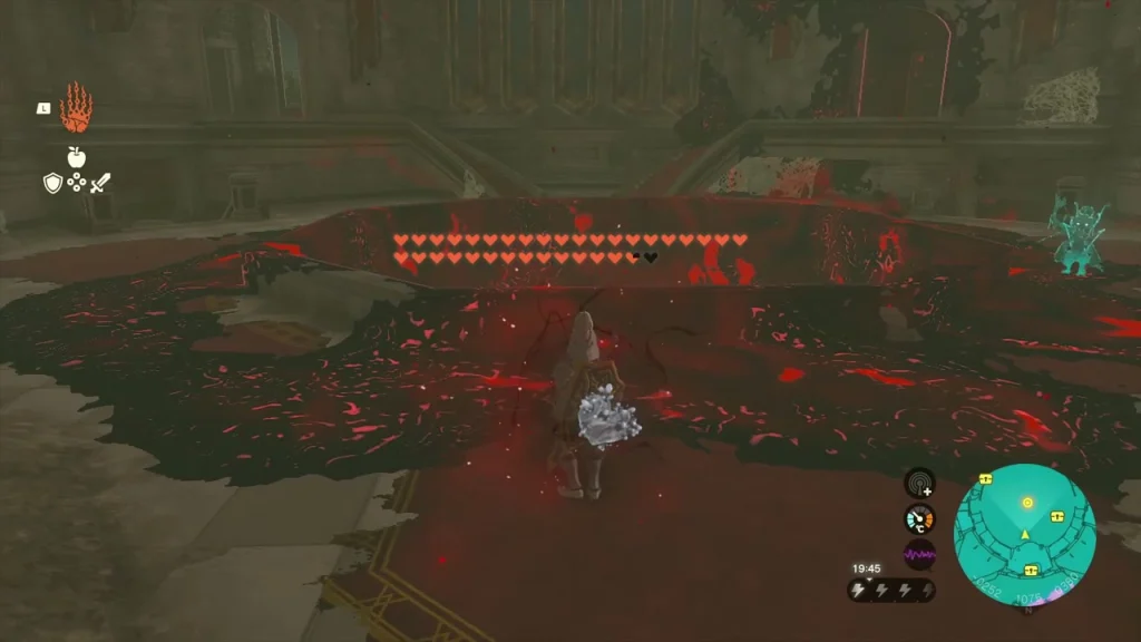 Gloom-covered platform before the Sanctum with a chest marker Gloom-covered platform before the Sanctum with a chest marker