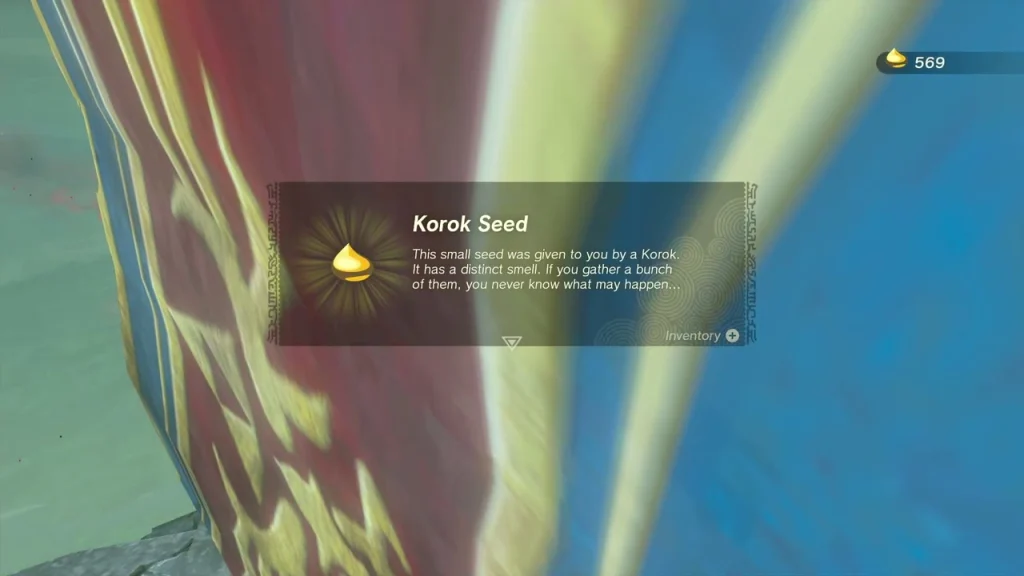 Korok Seed item box in front of the castle banner Korok Seed item box in front of the castle banner