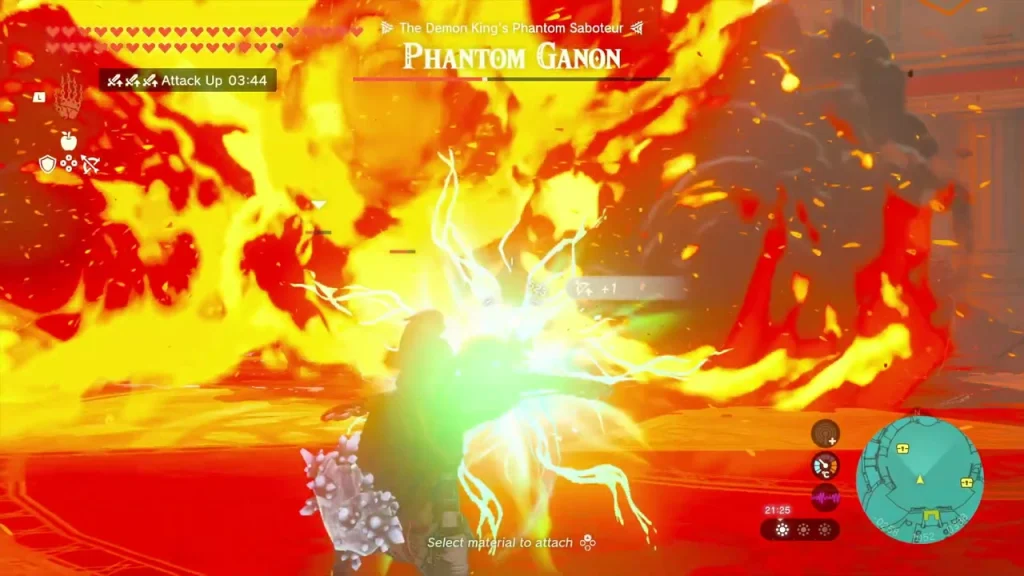 Fire and lightning bursting during the Phantom Ganon fight Fire and lightning bursting during the Phantom Ganon fight