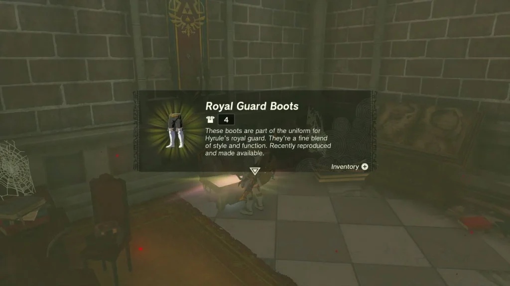 Royal Guard Boots item box in the Library Royal Guard Boots item box in the Library