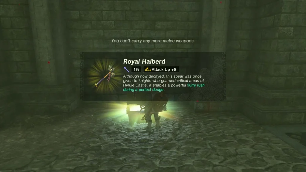 Royal Halberd item box beside a chest in the Second Gatehouse Royal Halberd item box beside a chest in the Second Gatehouse