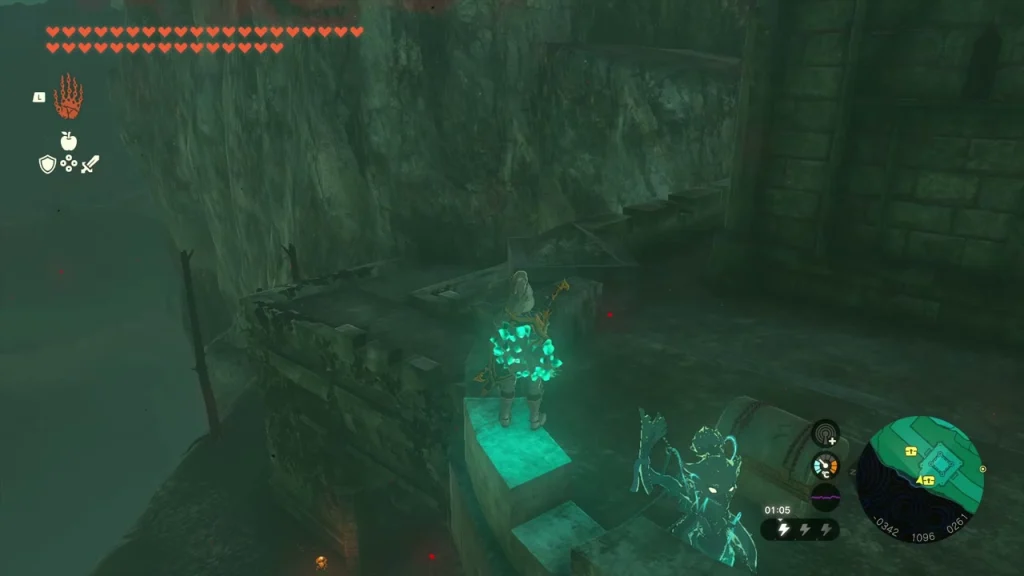 Dark castle passage leading to a chest Dark castle passage leading to a chest