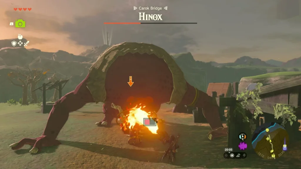 Hinox stooping with its glowing eye exposed and burning Hinox stooping with its glowing eye exposed and burning