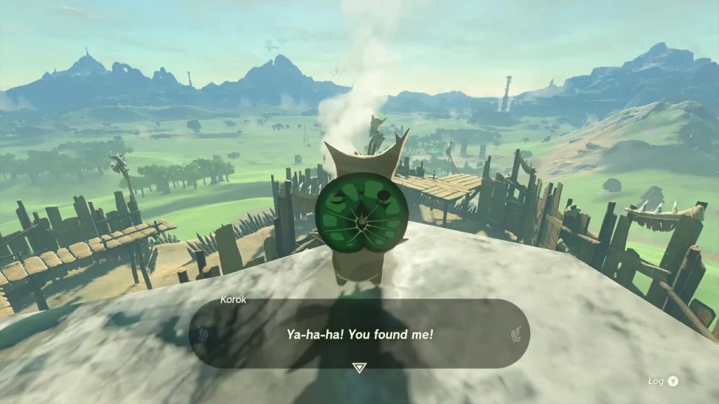 Korok standing on the rock summit above the fort Korok standing on the rock summit above the fort