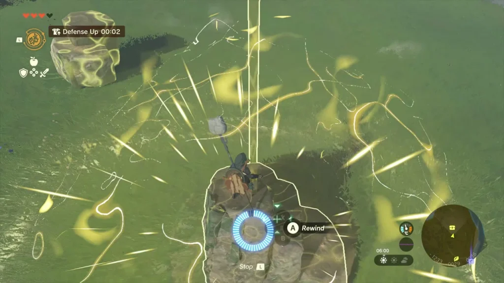 Floating rock under a beam of light being ridden upward with Recall Floating rock under a beam of light being ridden upward with Recall