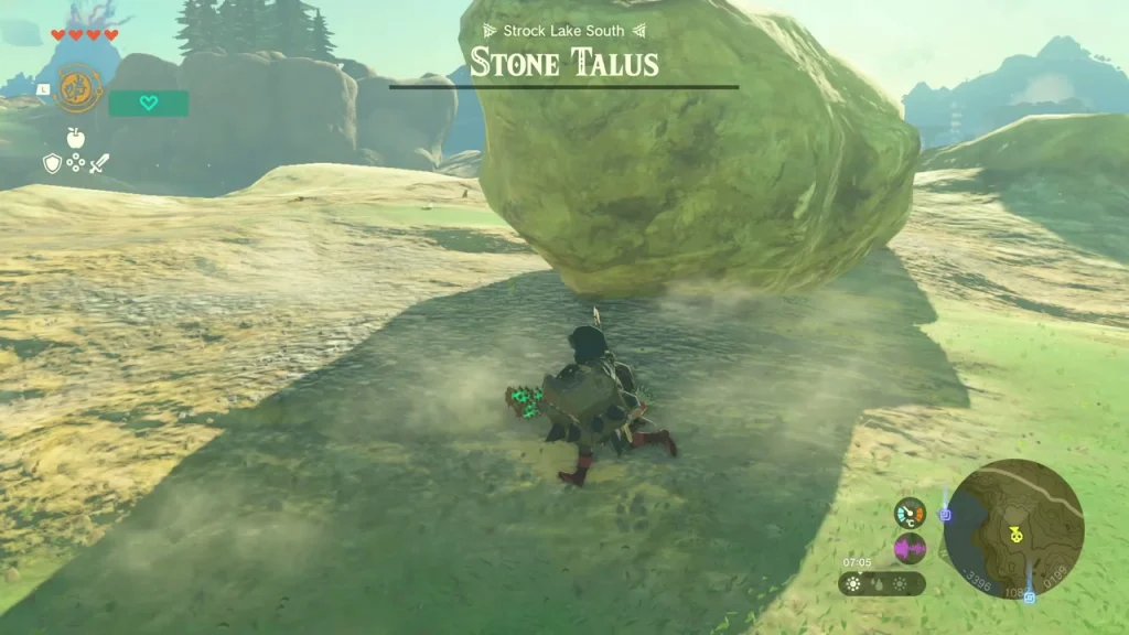 Stone Talus collapsing into a cloud of dark gloom and ore Stone Talus collapsing into a cloud of dark gloom and ore