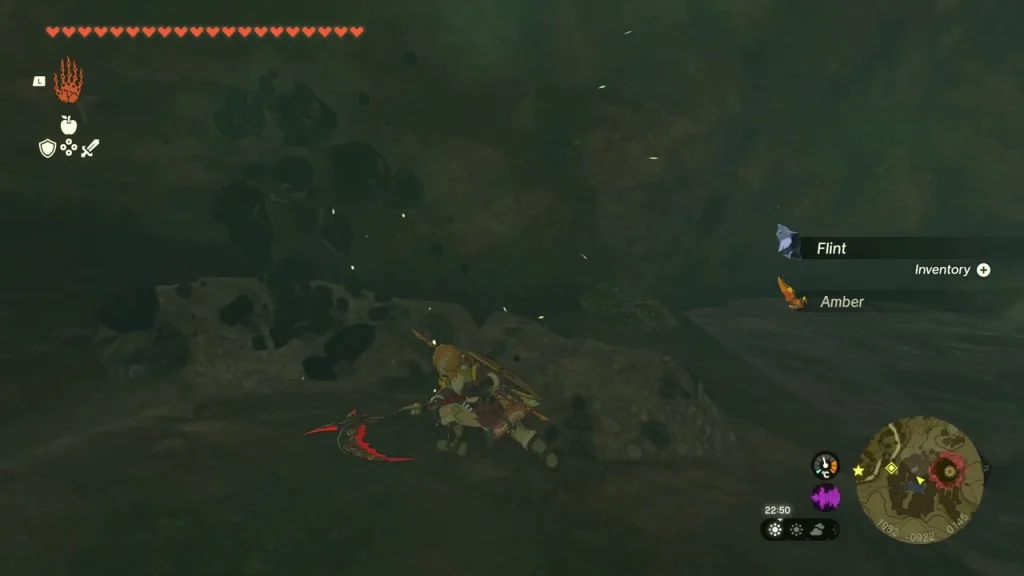 Amber and Flint picked up on the cave floor
