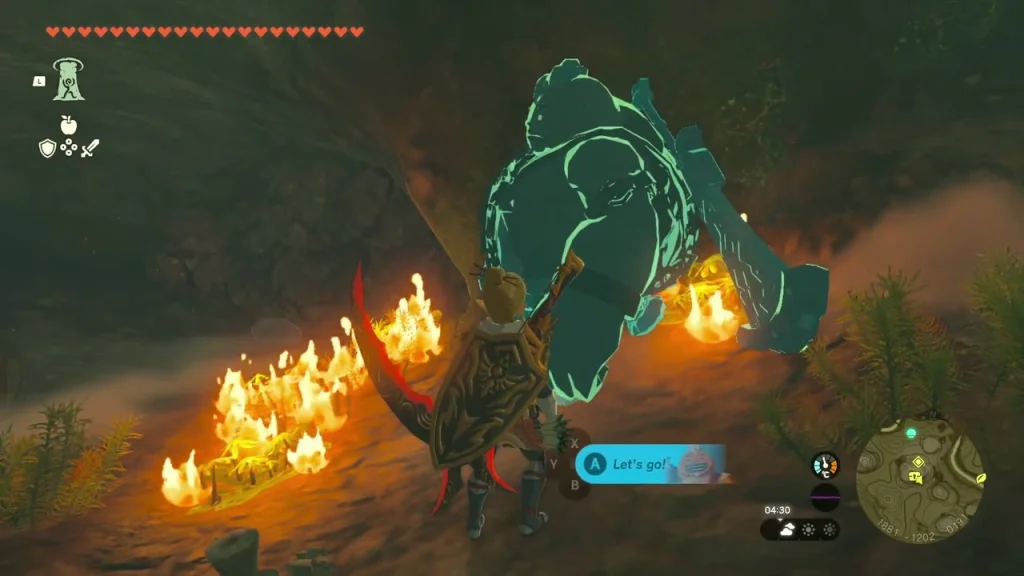 Bubbulfrog prompt amid burning grass at Cucco Hideaway