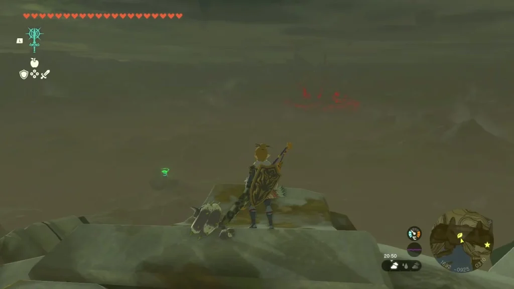 Rocky ridge top above the Ring Ruins where the boulder Korok hides