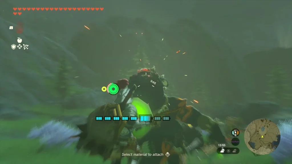 Boss Bokoblin camp with a green lightning device Boss Bokoblin camp with a green lightning device