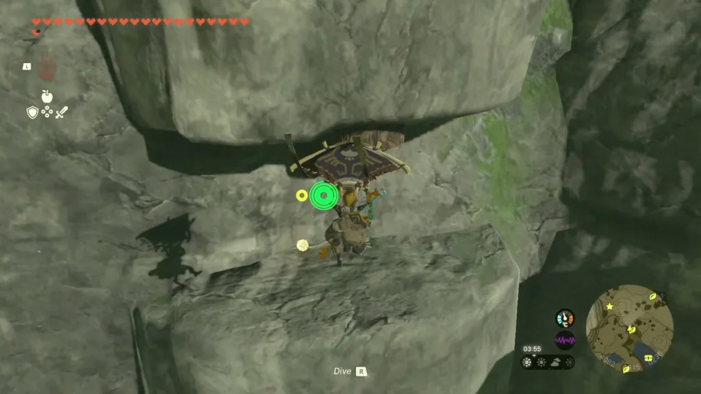 Cliff wall climbed to reach the Korok Cliff wall climbed to reach the Korok