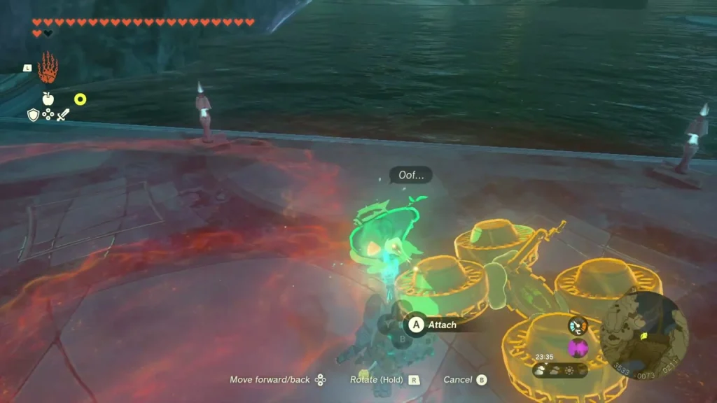 Green devices beside the exhausted Korok Green devices beside the exhausted Korok