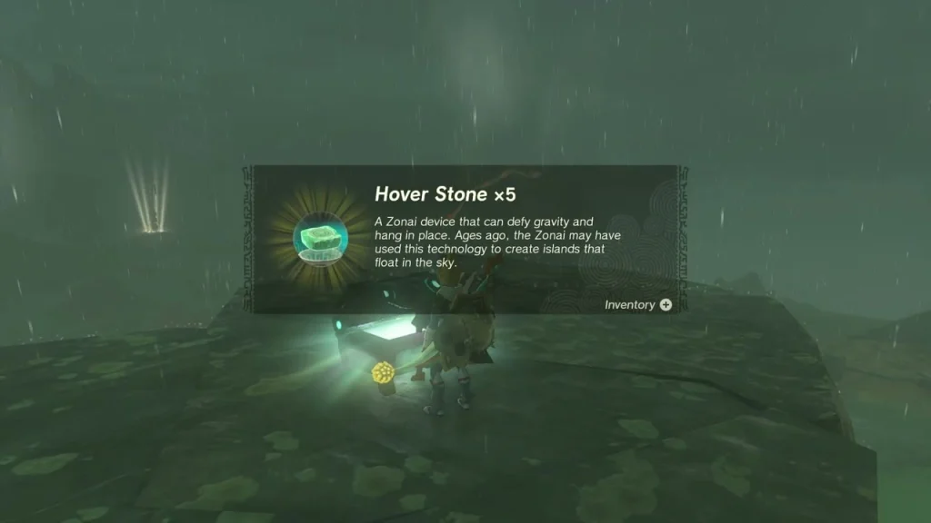 Hover Stone x5 item box above the chest Hover Stone x5 item box above the chest