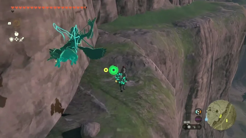 Cliff ledge with a rock above the Korok Cliff ledge with a rock above the Korok