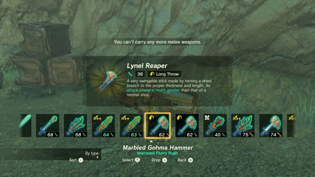 Lynel Reaper item box above a cluster of chests Lynel Reaper item box above a cluster of chests