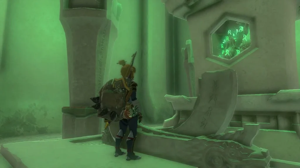 Hexagonal terminal beside a shrine pillar Hexagonal terminal beside a shrine pillar
