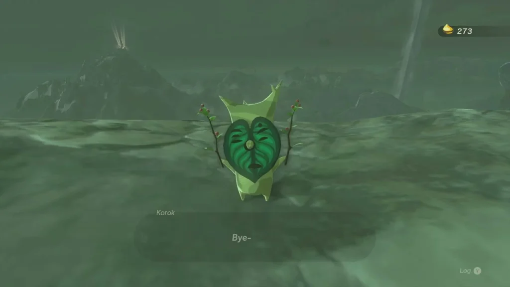 Korok waving on a bare stone summit Korok waving on a bare stone summit