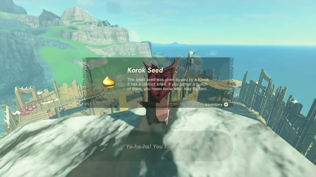 Korok Seed item box above the snowy ridge Korok Seed item box above the snowy ridge