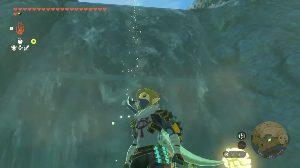 Waterfall pool where the first Korok hides Waterfall pool where the first Korok hides