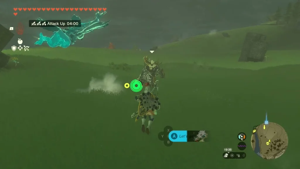 Grassy field where the White-Maned Lynel patrols Grassy field where the White-Maned Lynel patrols
