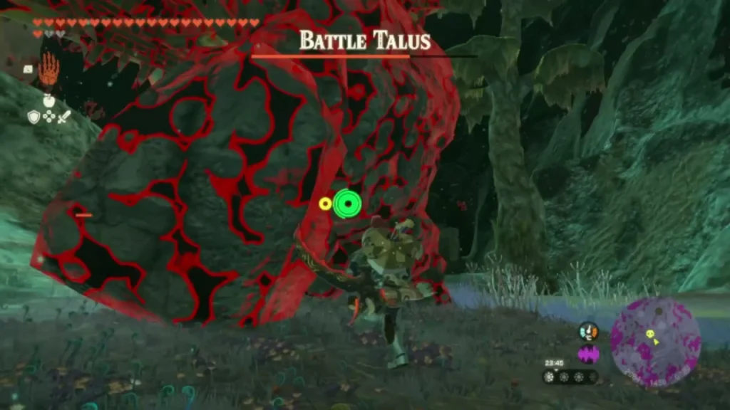 Battle Talus rock body covered in red gloom near the shelf Battle Talus rock body covered in red gloom near the shelf