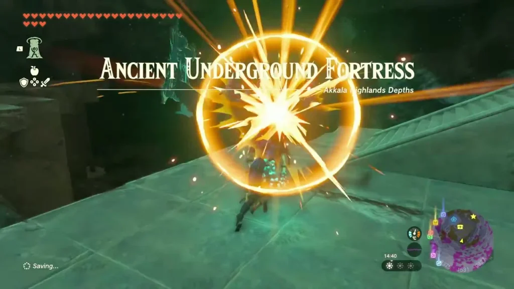 Ancient Underground Fortress title over the Akkala Highlands Depths entrance Ancient Underground Fortress title over the Akkala Highlands Depths entrance
