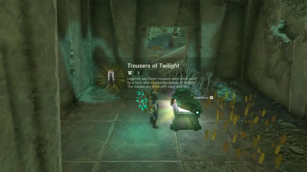 Trousers of Twilight description box after opening the fortress chest Trousers of Twilight description box after opening the fortress chest