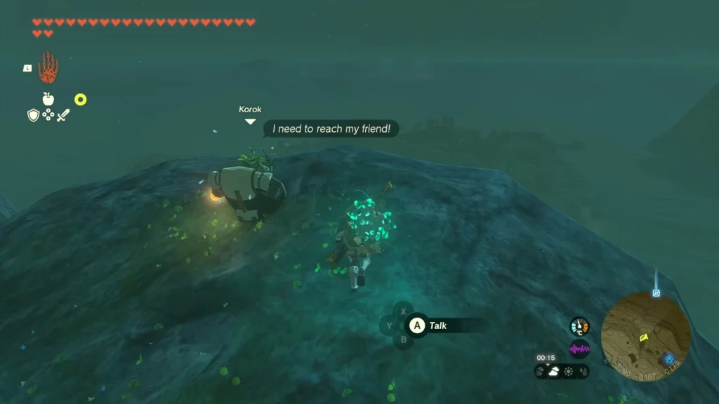 Exhausted Korok sitting on the summit of Ja'Abu Ridge Exhausted Korok sitting on the summit of Ja'Abu Ridge
