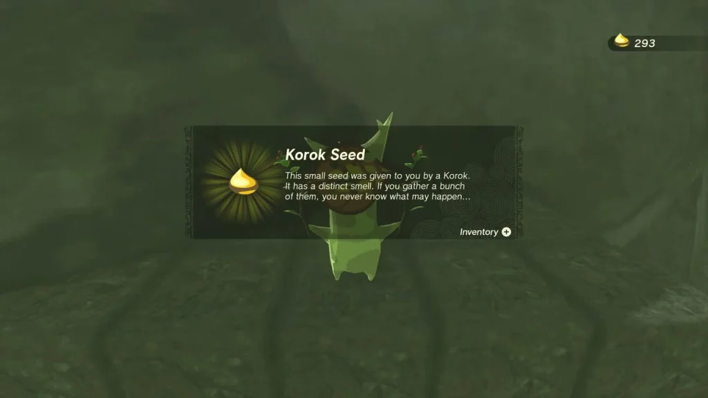Korok Seed item box after the cube puzzle over the lava Korok Seed item box after the cube puzzle over the lava