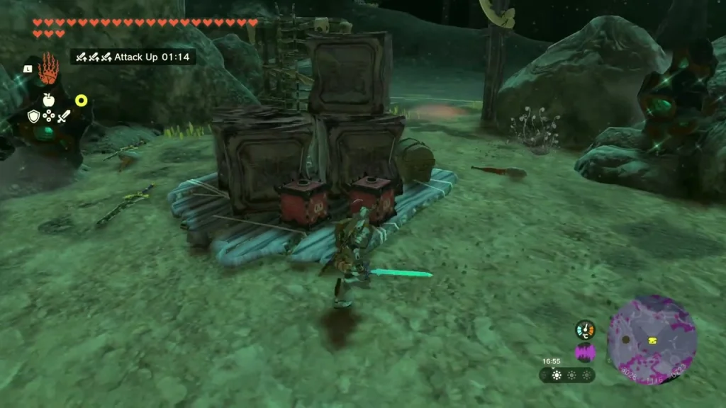 Wooden crate platform of a Moblin camp in the Depths Wooden crate platform of a Moblin camp in the Depths