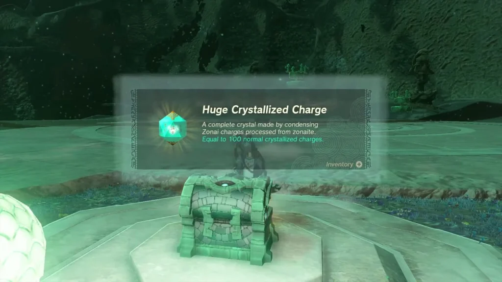 Huge Crystallized Charge item box above the chest after the Mucktorok fight Huge Crystallized Charge item box above the chest after the Mucktorok fight