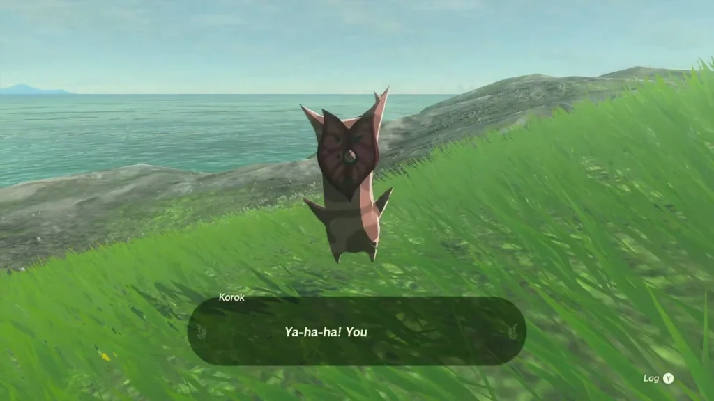 Korok on the grass of Wintre Island next to the shore Korok on the grass of Wintre Island next to the shore