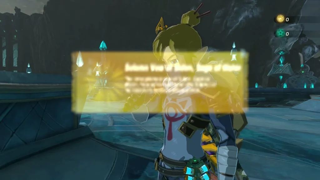 Solemn Vow of Sidon, Sage of Water item box at the Goddess Statue Solemn Vow of Sidon, Sage of Water item box at the Goddess Statue