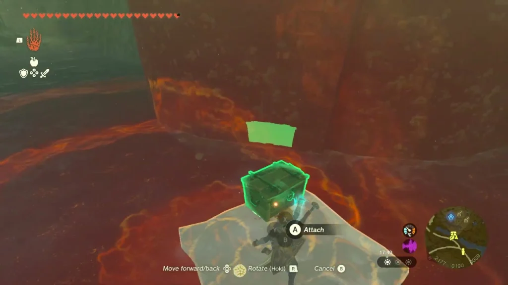 Chest perched on a rock in the river below a cliff Chest perched on a rock in the river below a cliff