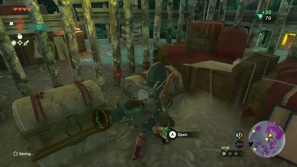 Two chests inside the Yiga storeroom among banana crates Two chests inside the Yiga storeroom among banana crates
