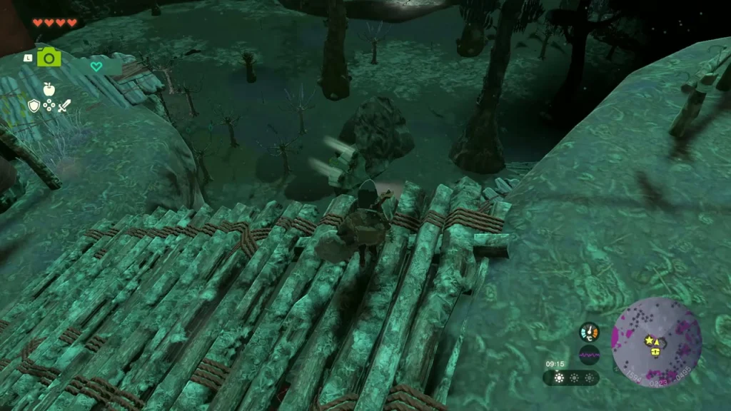 Plank bridge leading to the Yiga Clan camp ledge Plank bridge leading to the Yiga Clan camp ledge