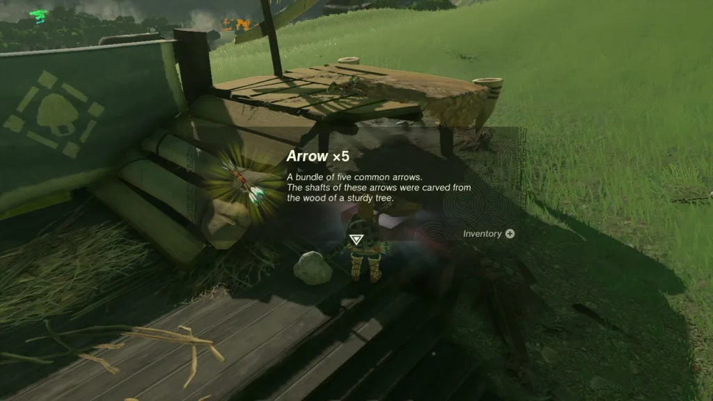 Arrow x5 item box on the Bokoblin lookout deck Arrow x5 item box on the Bokoblin lookout deck