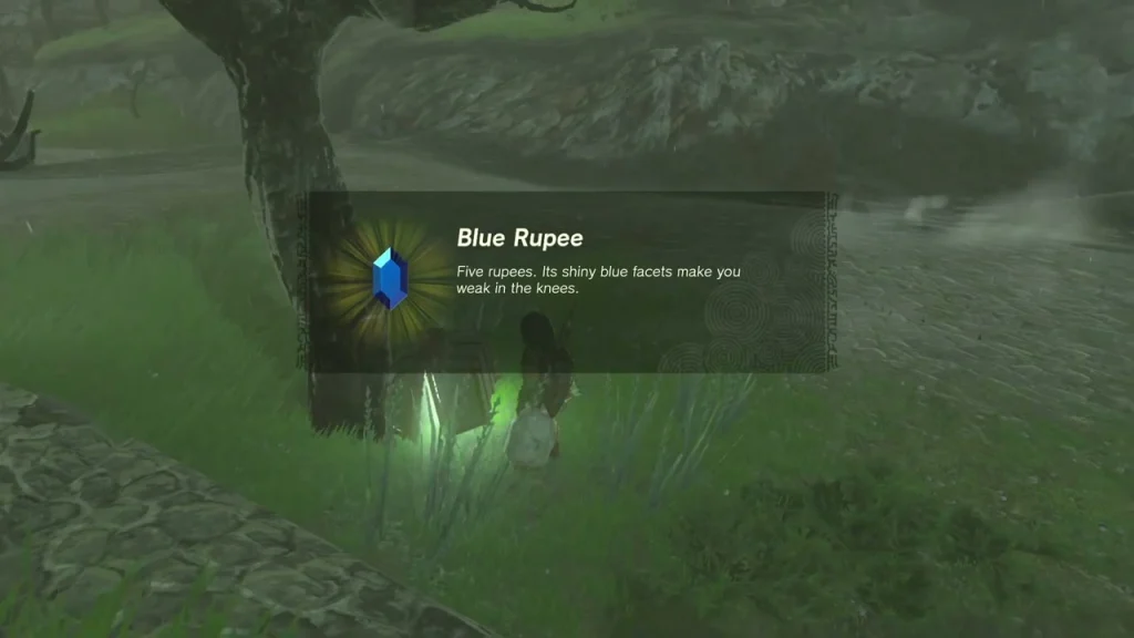 Blue Rupee item box under the dead tree Blue Rupee item box under the dead tree