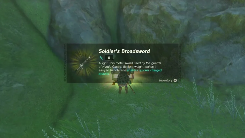Soldier's Broadsword item box opened from the chest in the hollow Soldier's Broadsword item box opened from the chest in the hollow