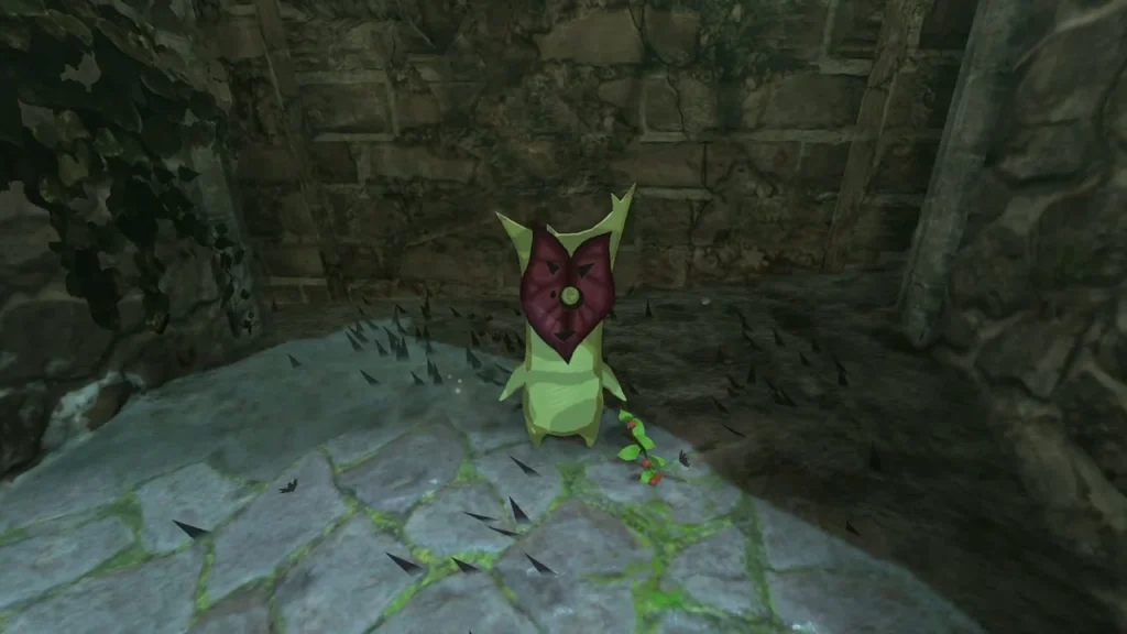 Korok standing in the burned-out corner of the roofless room Korok standing in the burned-out corner of the roofless room