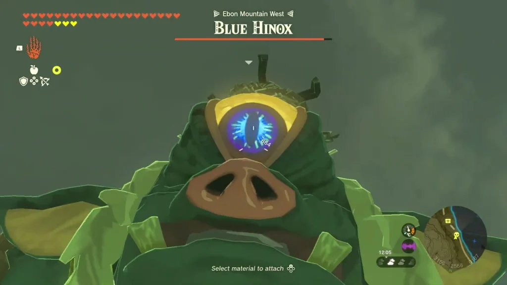 Blue Hinox on Ebon Mountain West with its eye glowing Blue Hinox on Ebon Mountain West with its eye glowing