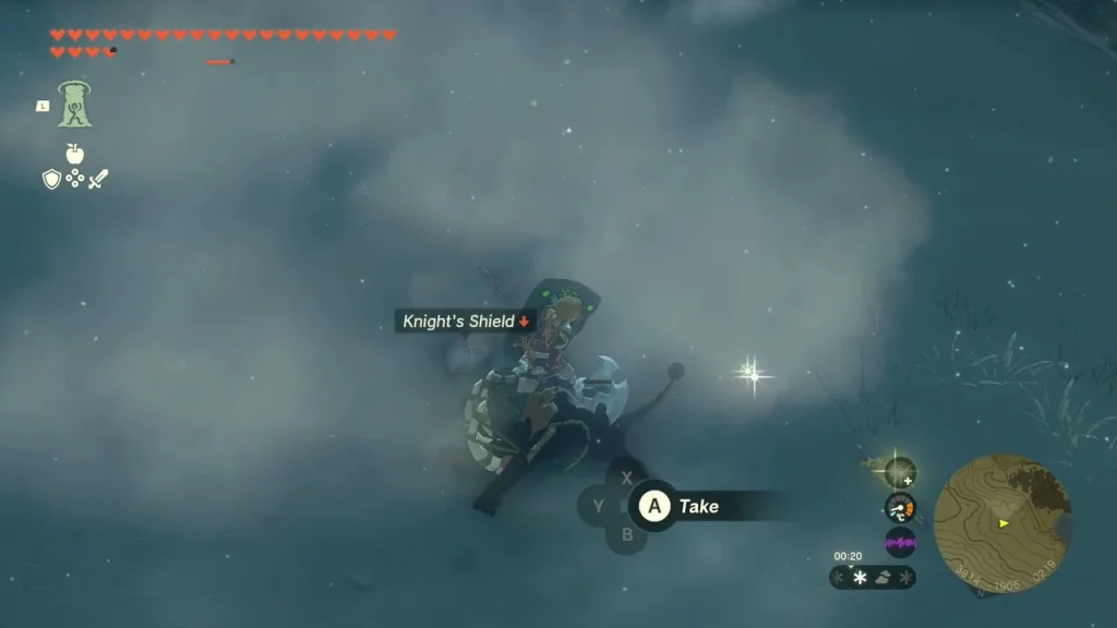 Knight's Shield dropped in the snow after the fight Knight's Shield dropped in the snow after the fight