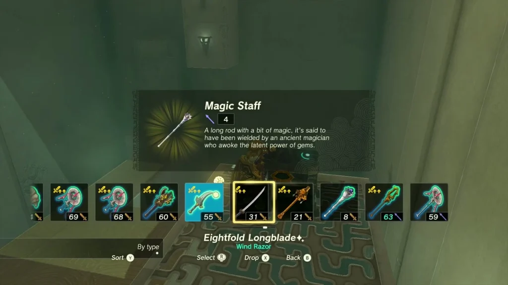 Magic Staff item box in the weapon list Magic Staff item box in the weapon list