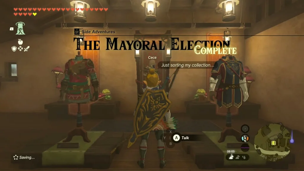 Mannequins in Cece's shop with The Mayoral Election completion banner Mannequins in Cece's shop with The Mayoral Election completion banner