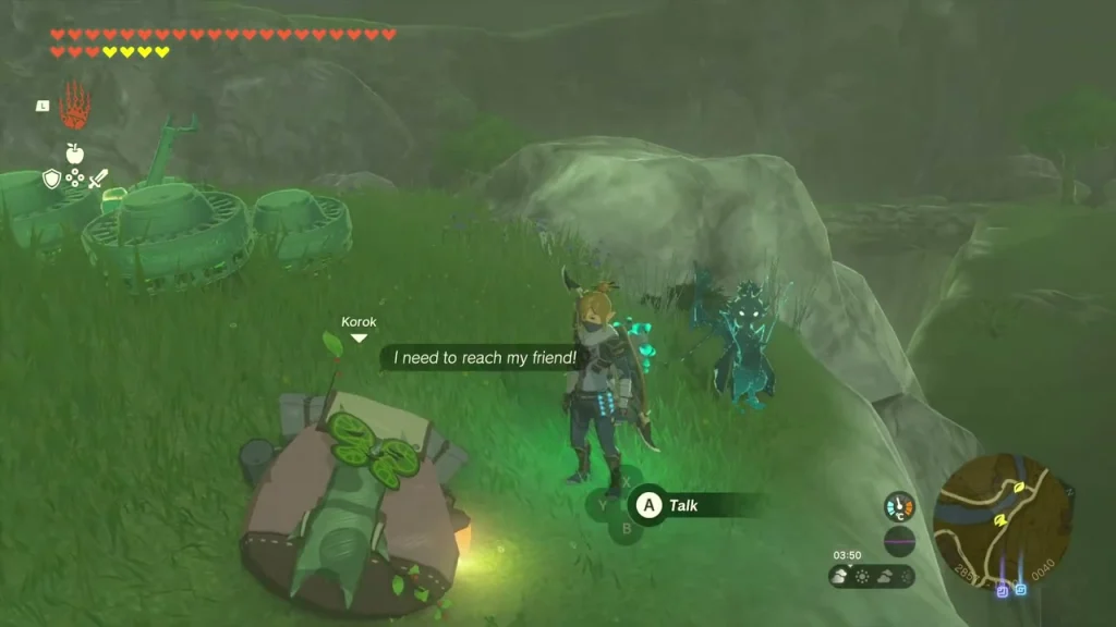 Exhausted Korok on the grass asking to reach its friend Exhausted Korok on the grass asking to reach its friend