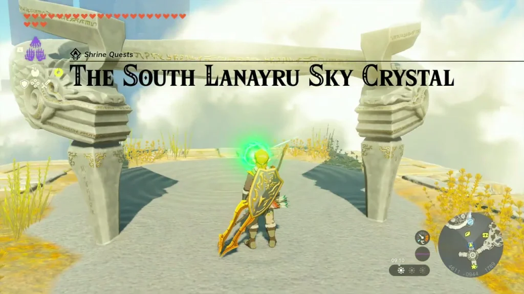 South Lanayru Sky Crystal quest banner at the blue altar South Lanayru Sky Crystal quest banner at the blue altar