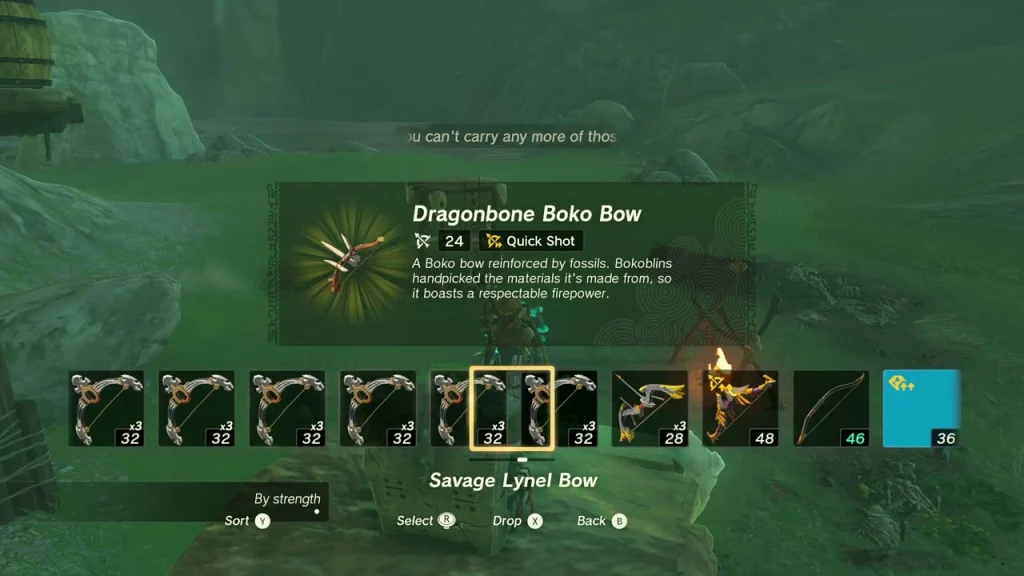 Dragonbone Boko Bow description box above the dock chest Dragonbone Boko Bow description box above the dock chest