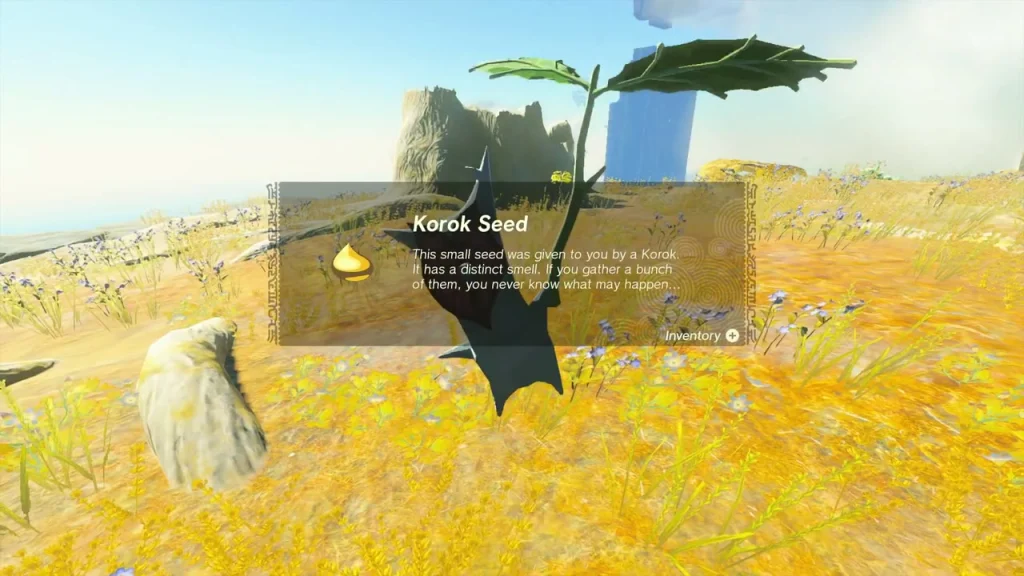 Korok Seed item box above the Korok after the balloon is popped Korok Seed item box above the Korok after the balloon is popped