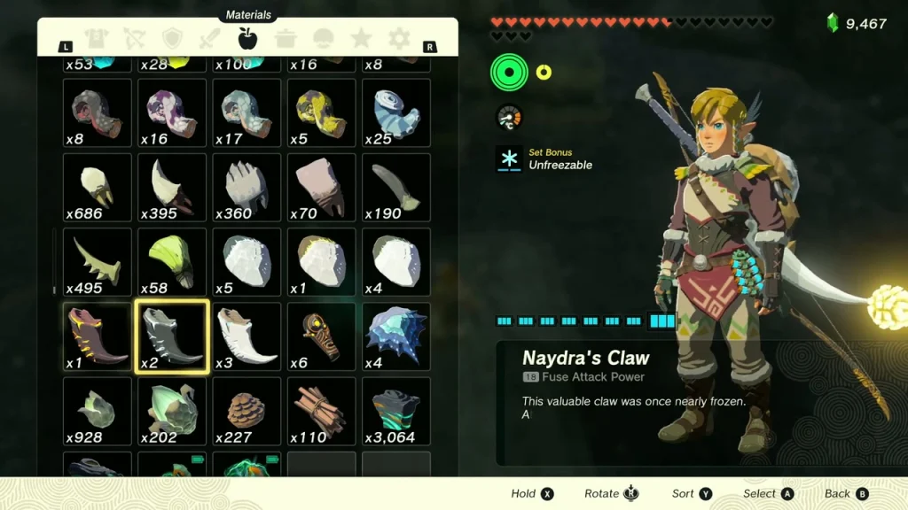 Naydra's Claw in the materials menu before it is offered Naydra's Claw in the materials menu before it is offered