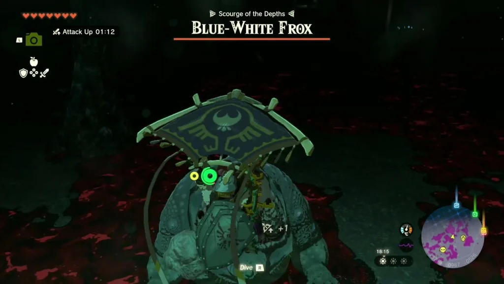 Blue-White Frox crouching in a pool of gloom